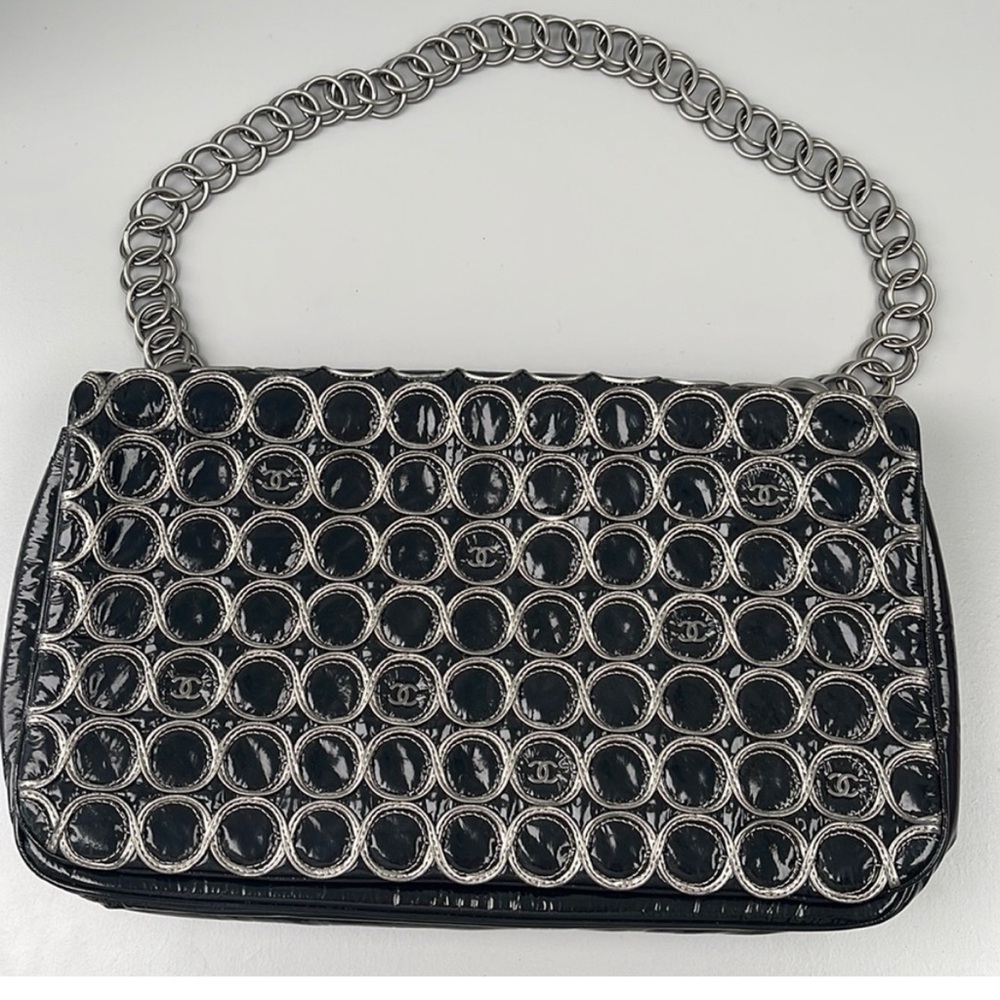 SOLD - Authentic CHANEL Handbag black and silver